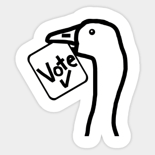 Portrait of Goose with Stolen Vote Message Outline Sticker